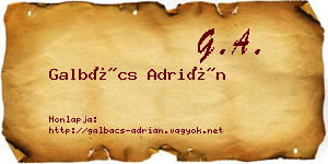 Galbács Adrián névjegykártya